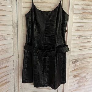 Black Faux Crocodile Dress
